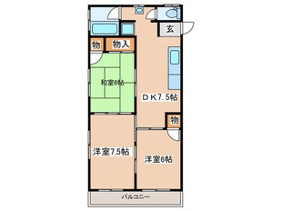 ピ－スフル石川の物件間取画像